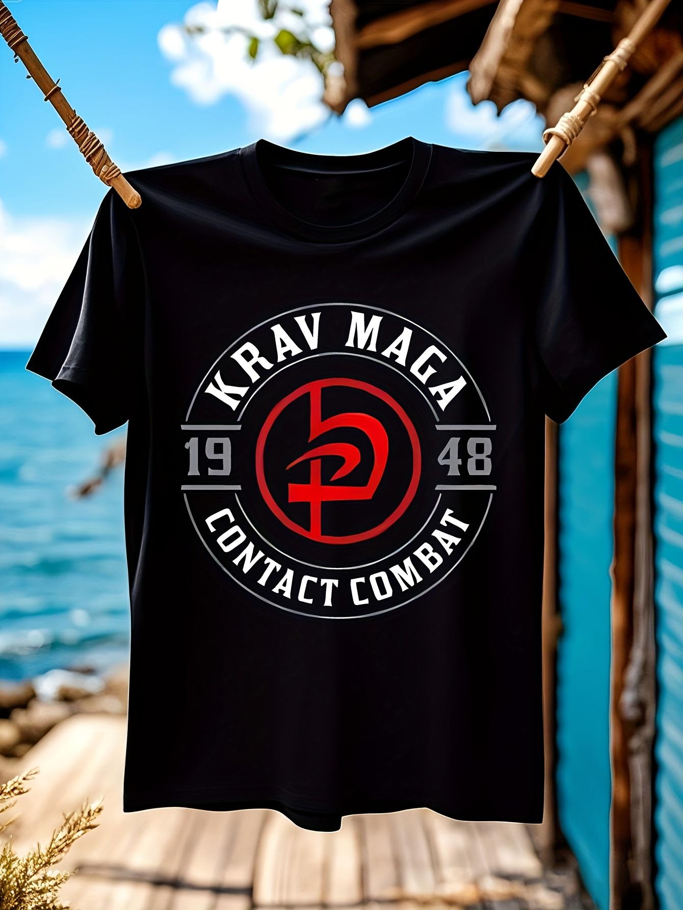 Krav Maga Inspired T-shirt - 100% Cotton Short Sleeve Crew Neck with Hebrew Symbol & 1948 Combat Design XXXXL