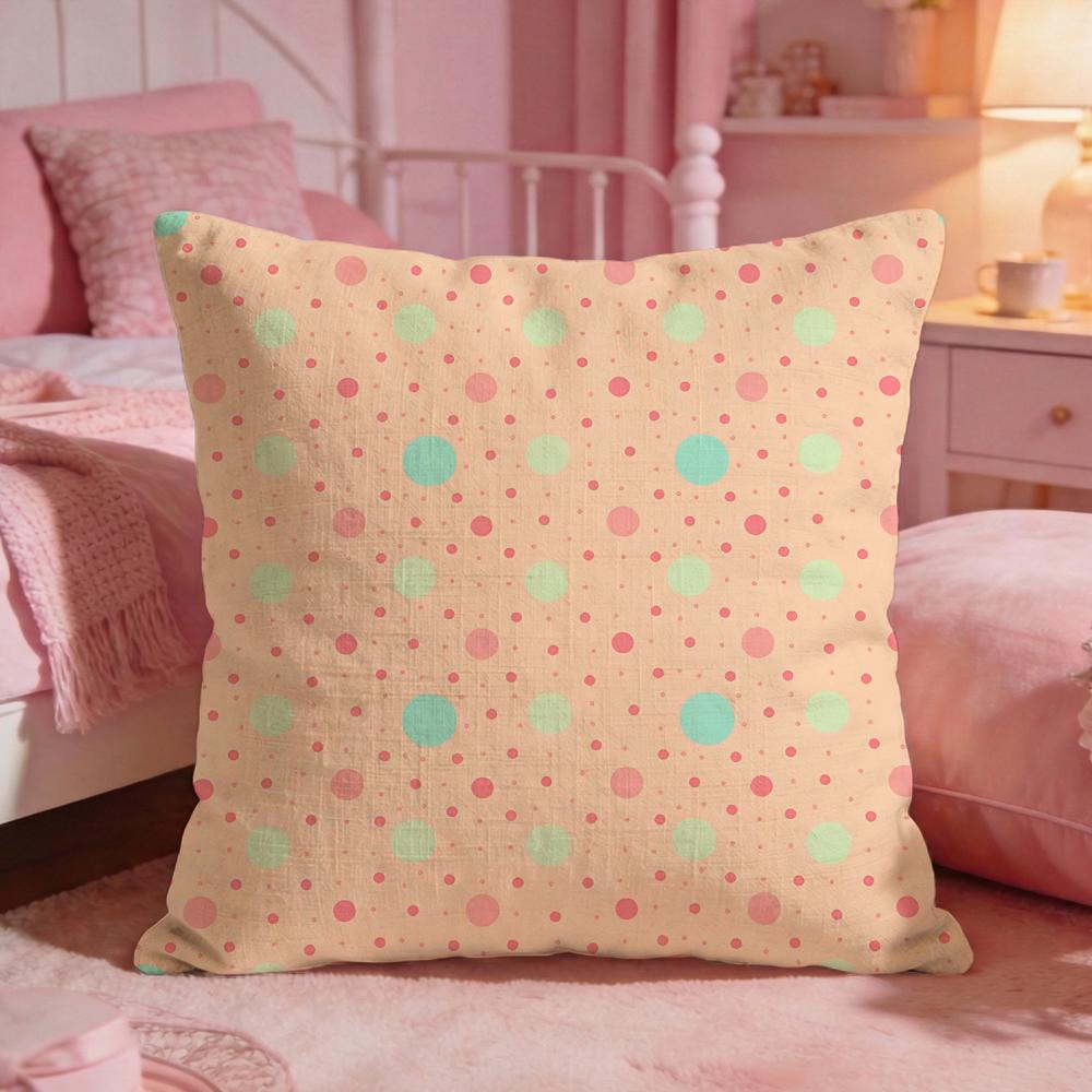 Patternpolka dotS Cushion Cover Premium Comfort Reversible Pillow Cove Two in One Design for Any Room Car Interior