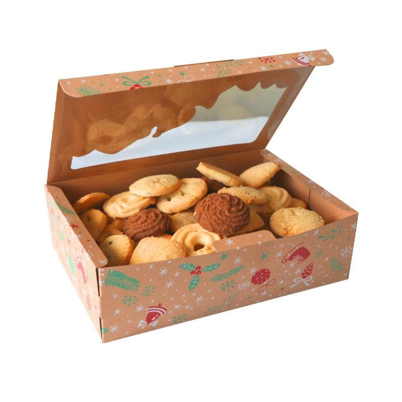 Christmas Style Kraft Paper Gift Boxes (3pcs) - For Cookie, Candy & Dessert Wrapping