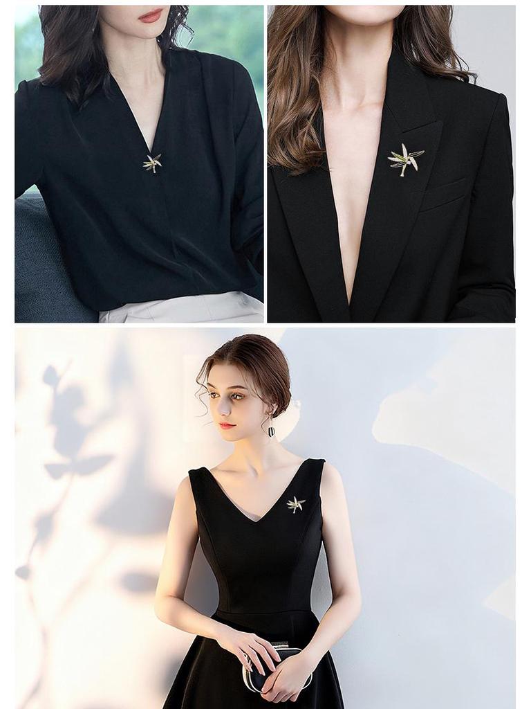 Elegant Chinese Freshwater Pearl & Bamboo Brooch with Zircon Accents - Women's Luxury Suit Accessory