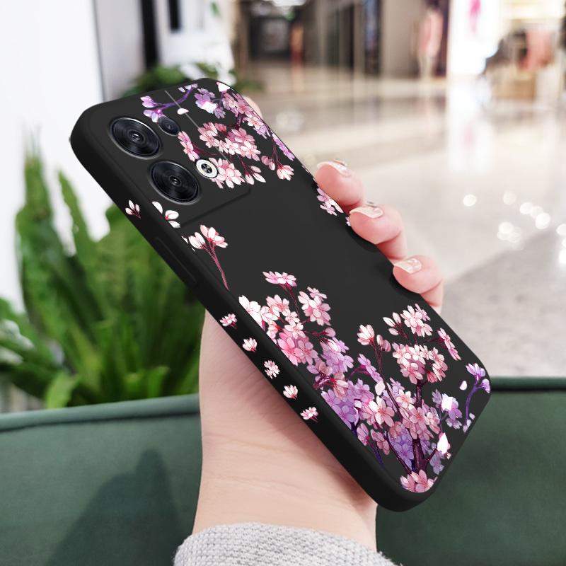 

Falling Flowers Phone Case For OPPO Reno 10 8 8T 8Z 7 7Z 6 5 Pro 4G 5G F19 F9 Pro Plus Liquid Silicone Cover Reno 6 5G