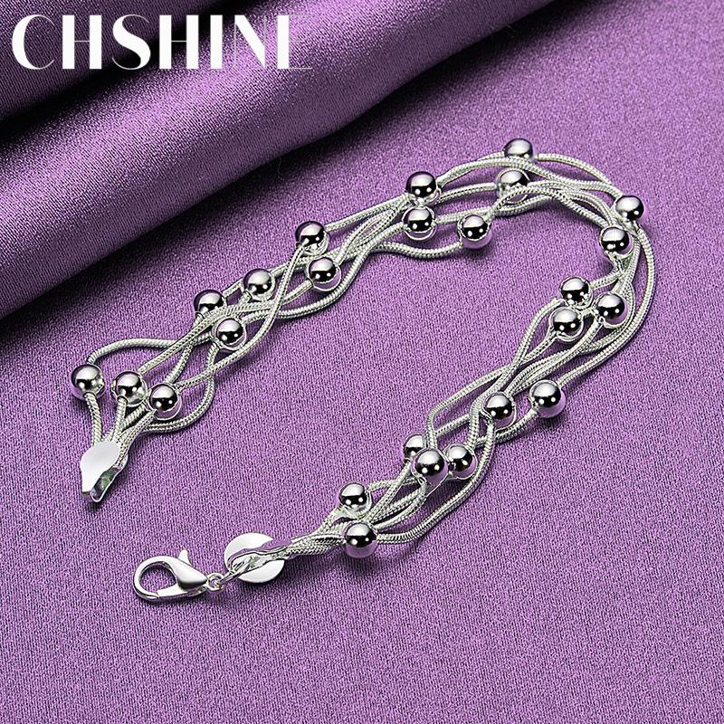 CHSHINE 925 Sterling Silver Five Snake Chain Bracelet For Women Men Wedding Party Fashion Charm Jewelry