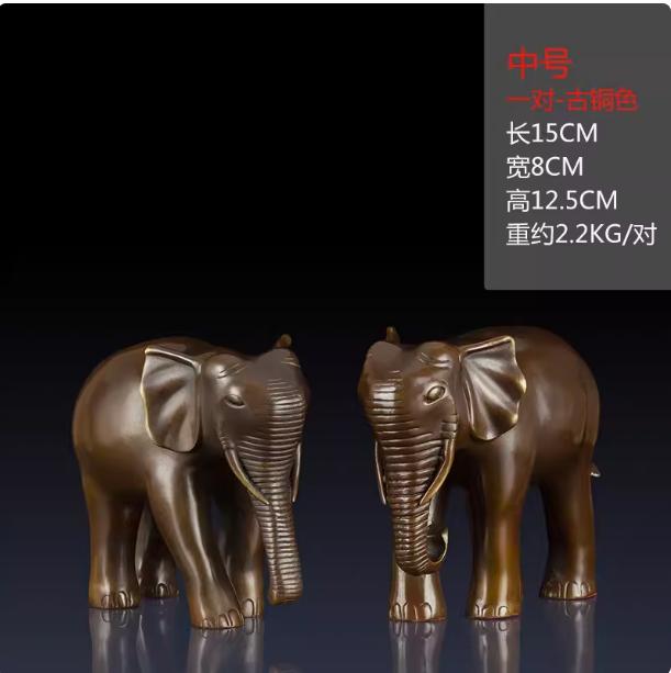 1 pair of metal elephant ornaments water absorbing elephant home decor living room decoration handicrafts opening gift
