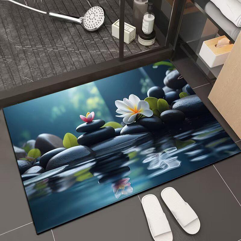 Nordic 3D Visual Stone Diatom Mud-Resistant Easy Clean Entrance Doormat