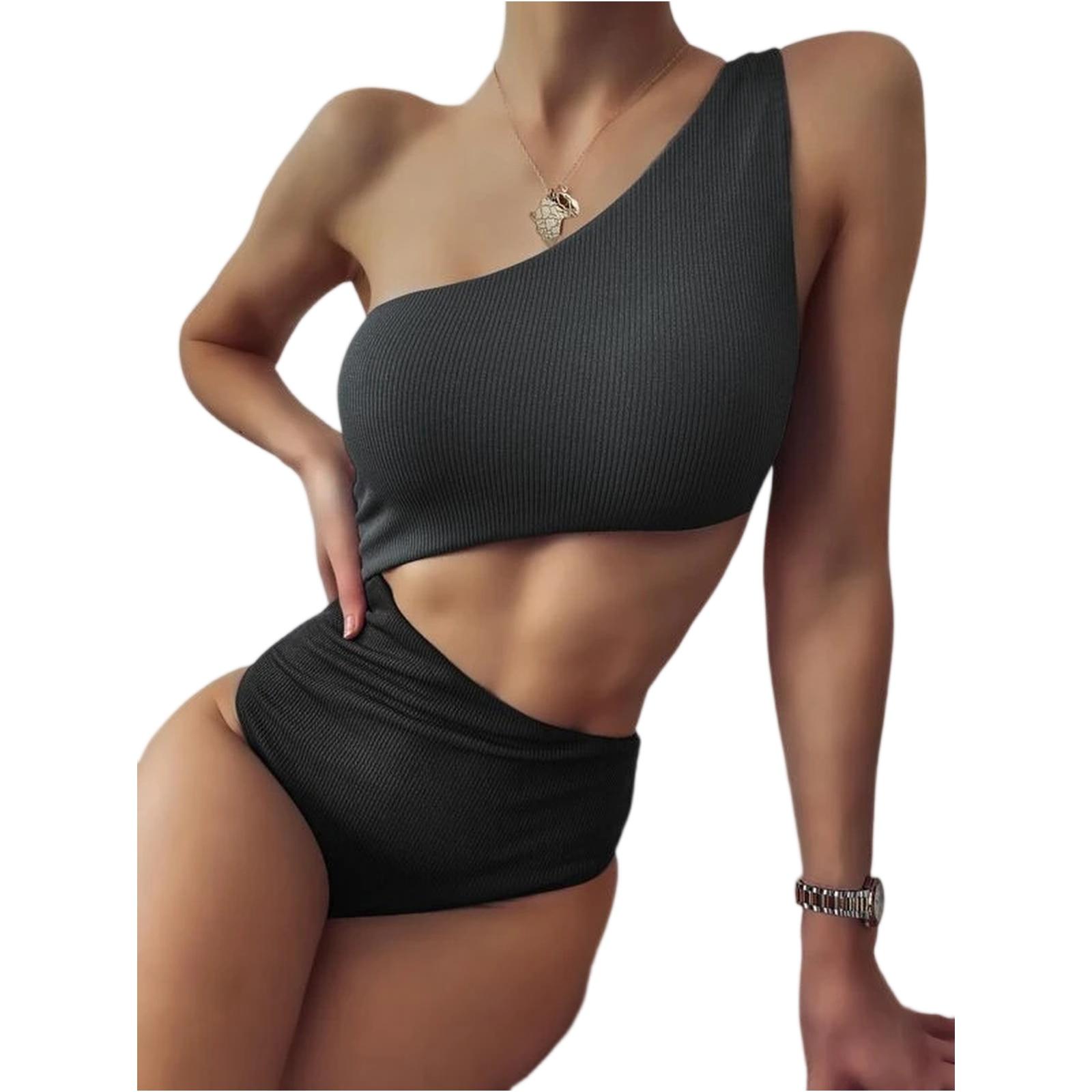 

Women s Fashionable, Sexy, One,piece Slimming Swimsuit For Hot Spring Resorts M чорний