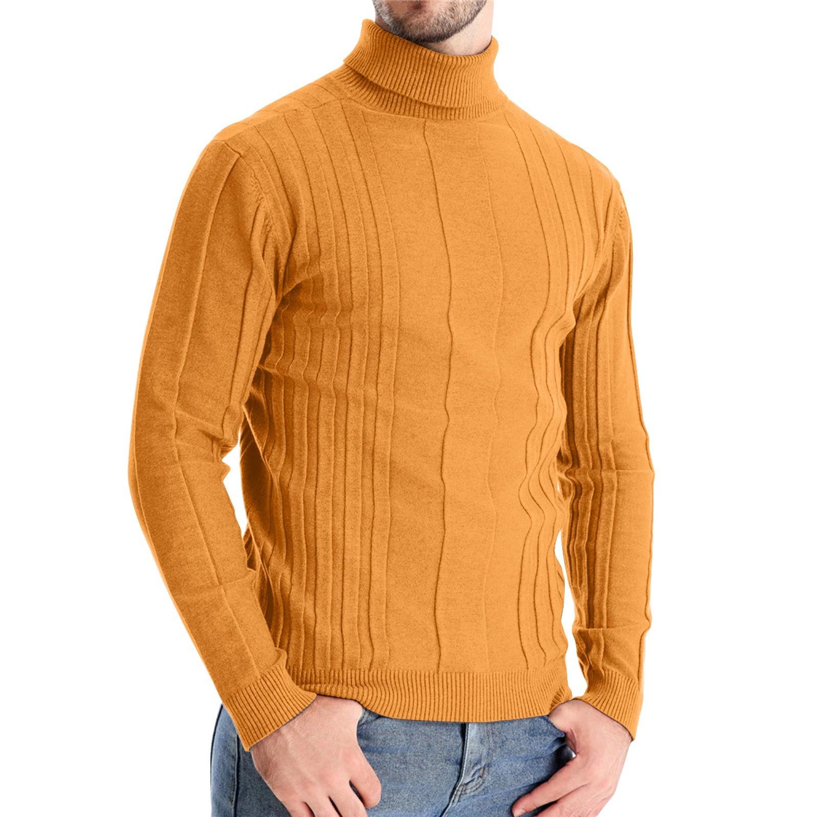 

Мужская водолазка с узким полосатым верхом, мужской свободный однотонный повседневный свитер с длинным рукавом XL