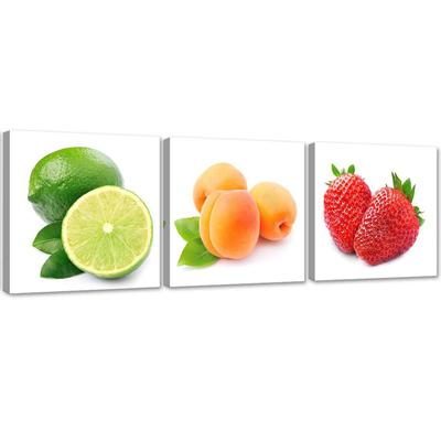 3er Bilderset Leinwandbild Juicy Fruits