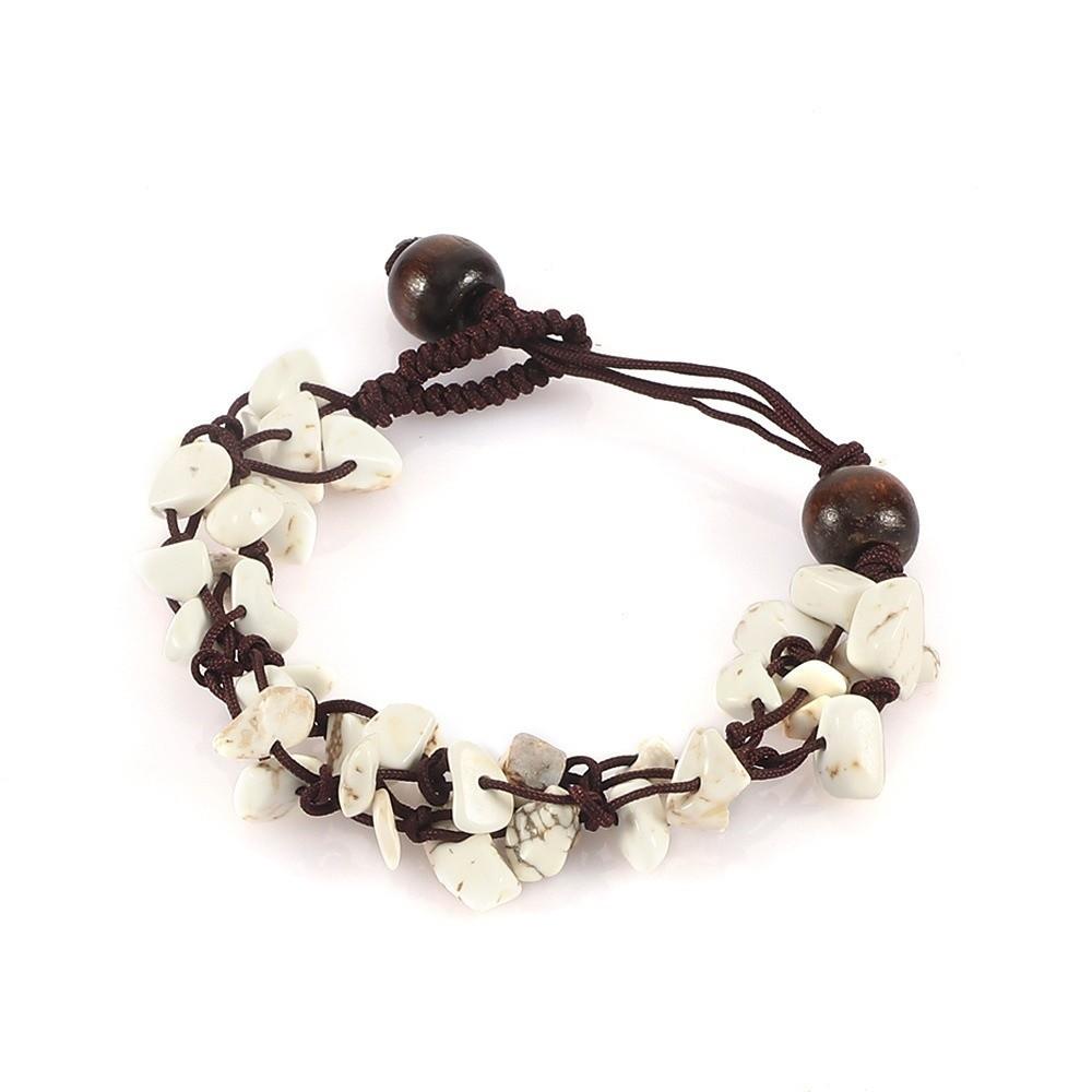 Adjustable Length Braided Bracelet Braided Design Ankle Chain Crushed Stone Bracelet Gift Giving