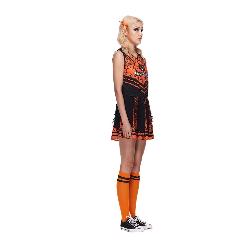 Women Scary Cheerleader Costume Halloween Adult Evil School Suit Cool Sporty Outfit