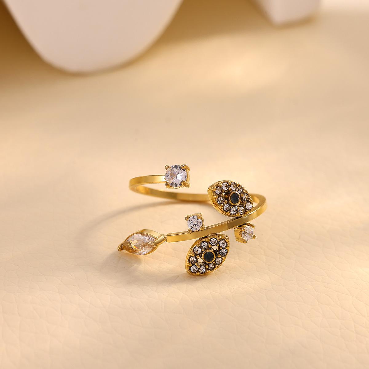 

Tiny Shiny Cubic Zirconia Cross Rings For Wome Lucky Exquisite Stainless Steel Punk Eye Anillos Geometric Dailywear Jewelry Gift resizable