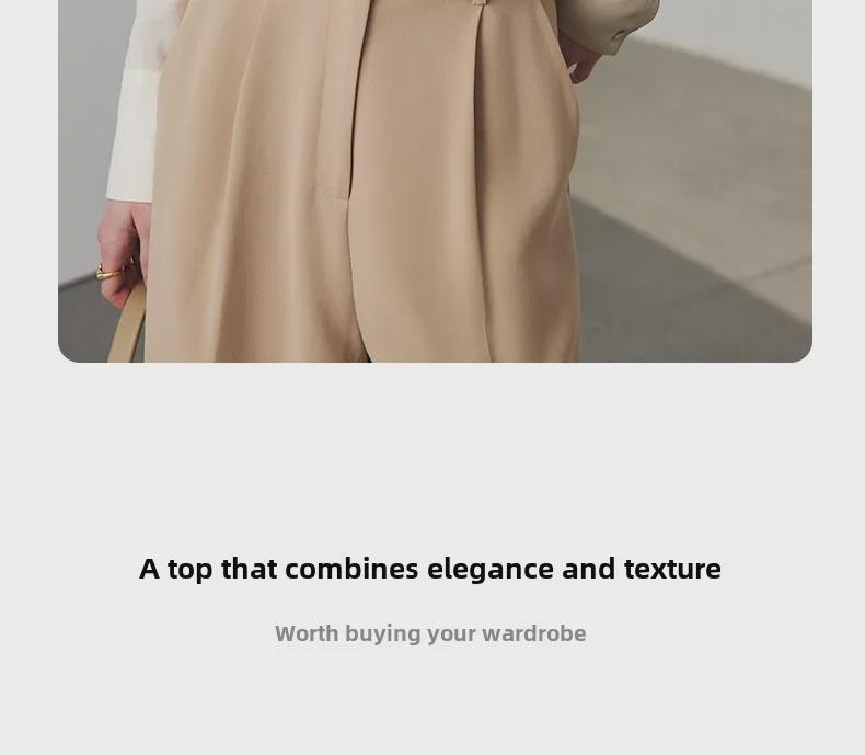 Women's Loose-Fit Silk Shirt - 2025 Spring/Summer, 100% Double Crepe Mulberry Silk, Color-Block Design