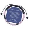Morse Code 'I Love You' Rose Quartz Bracelet for Mom