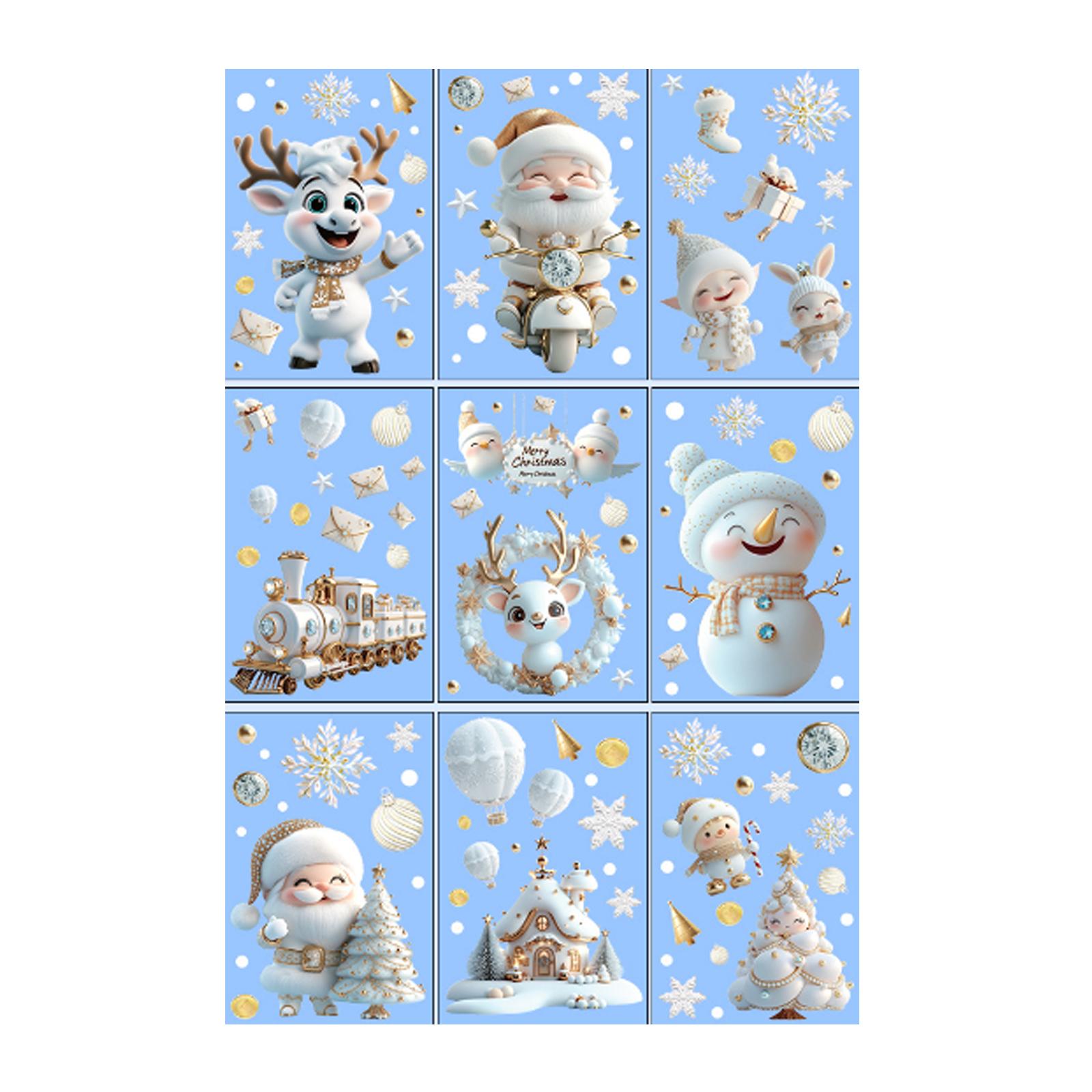 

Рождественские декоративные наклейки на стекло, статические наклейки, праздничные украшения для новогоднего мероприятия, наклейки и наклейки на стекло витрины магазина. One Size