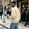 Herren Sweatshirt mit Rundhalsausschnitt und langen Ärmeln, lässiger Pullover für den Alltag