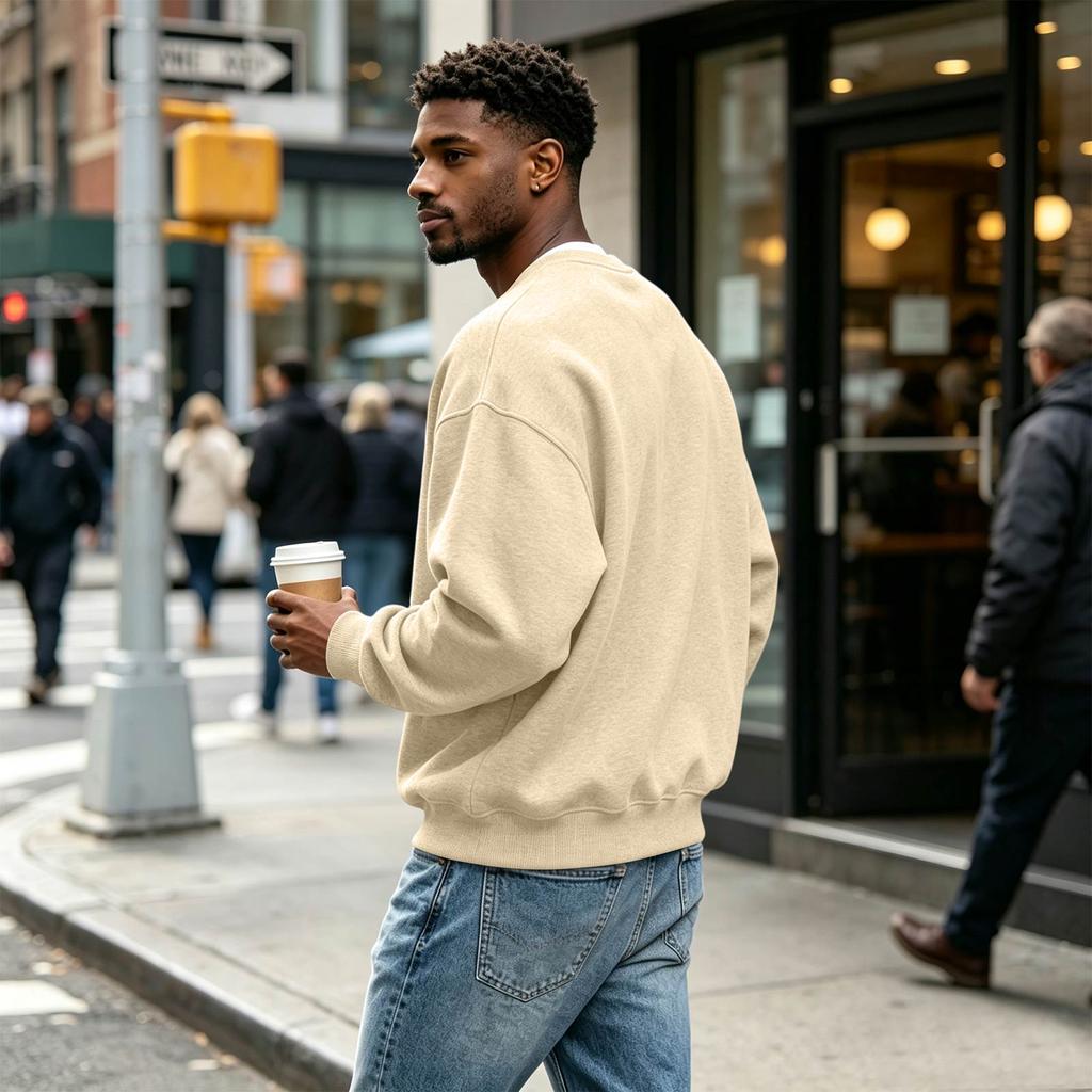 Herren Sweatshirt mit Rundhalsausschnitt und langen Ärmeln, lässiger Pullover für den Alltag