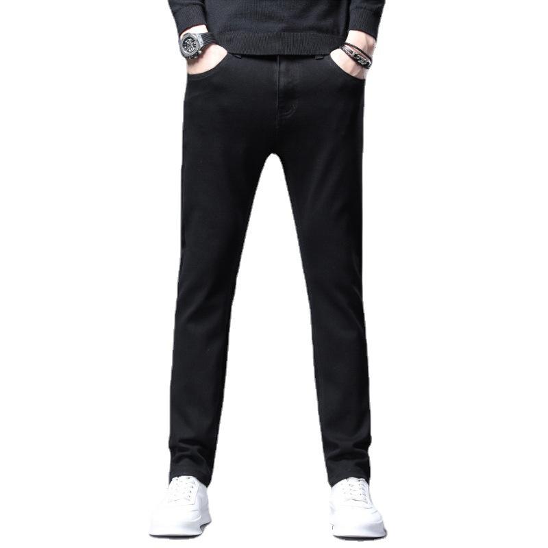 Autumn and Winter New Jeans Men's Slim Small Straight Young Business Casual Four Seasons Trend Trousers
