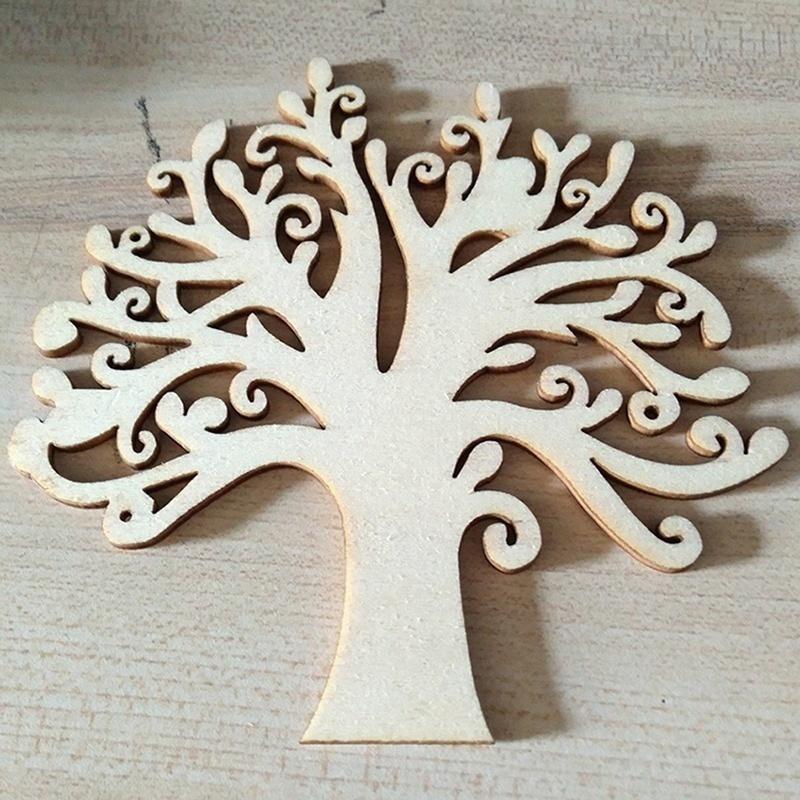 10 Pcs Wooden Tree Embellishments for Wedding Christmas