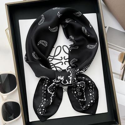 Spring/Summer Fashion Neck Scarf Outdoor Decoration Wraps for Women  70*70cm Cashew Graphic Print Imitation Silk Square Scarf