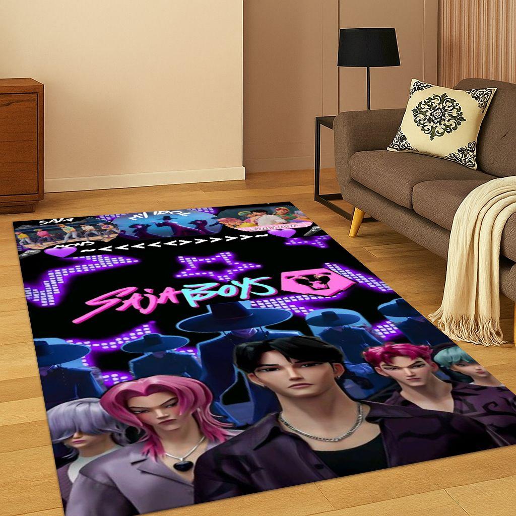 

3D Мисливці на демонів Kpop Румі Міра Зої Музичний килим для спальні вітальні дивана домашнього декору, килим для підлоги нековзний килимок подарунок 40x60cm