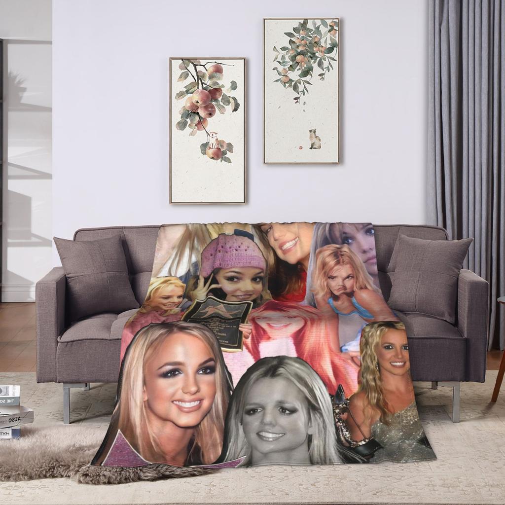 Britneys Spears  Soft Warm Blanket  Airplane Travel Plush Bedding Throws Graphic Living Room Flannel Bedspread Sofa Bed Cover