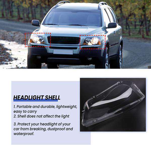 1 Pair Transparent PC Material Left Front Car Headlight Cover for VW