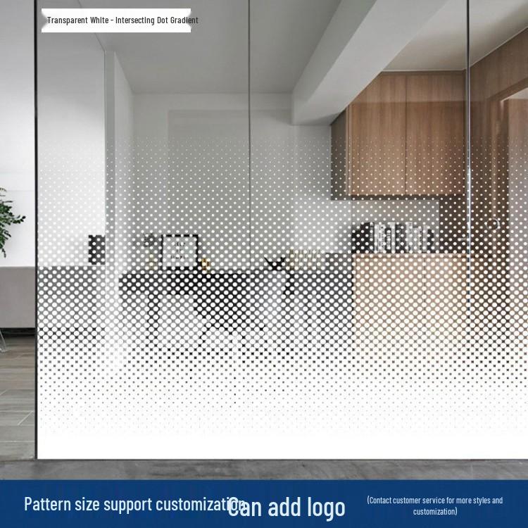 Gradient Frosted Glass Film: Transparent Privacy Sticker for Offices and Shops 0X0cm