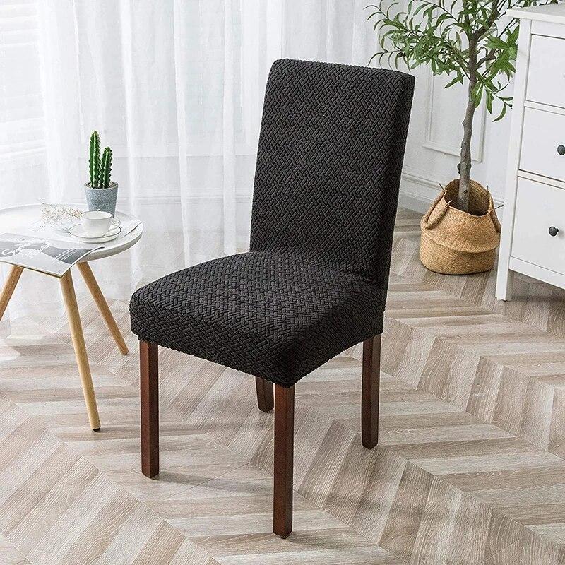 High Stretch Jacquard Three-Dimensional Chair Cover for Dining Room, Kitchen, Home Thick Fabric Covers, Easily Washable Covers