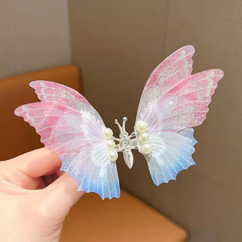 

1PC Sweet Decorate Colorful Pearl Butterfly Hair Accessories Hairpin for Girls Hair Clip Glitter Moving Wings розовый/синий
