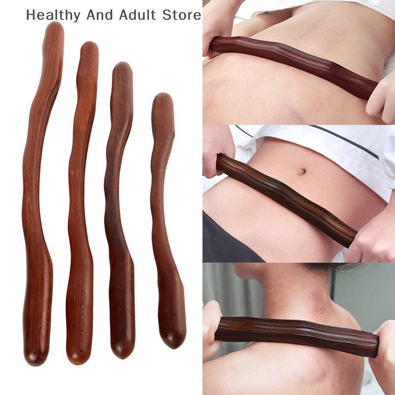 1PC Massage Guasha Scraping Stick Tools Back Shoulder Neck Waist Leg Massager Tools Natural Wood Fast Gua Sha
