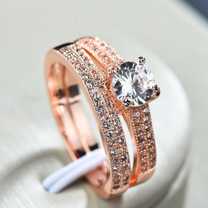 Micro Set Ring Simulation Diamond Proposal Ring, Engagement Banquet Ring