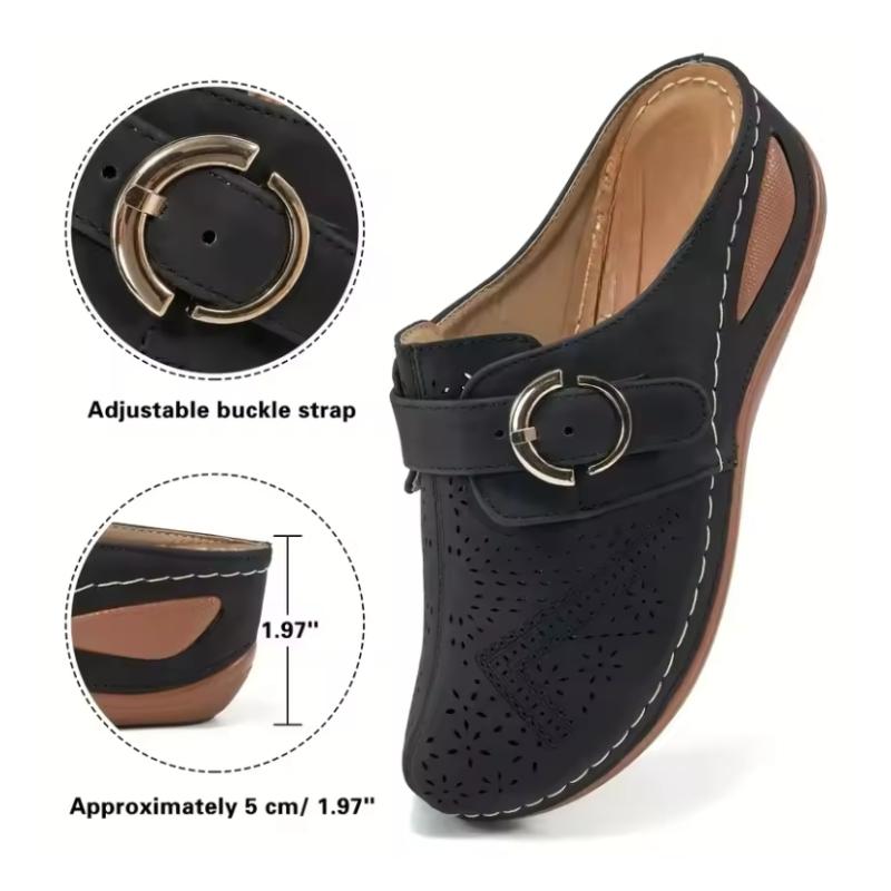 Summer Women's Slippers Hollow Beach Shoes Wedge Heels Womens Sandals Non Slip Durable Shoes for Women Retro Sandalias De Mujer