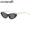 Sexy Cat Eye Punk Sunglasses Women  Luxury Brand Fashion Metal Small Frame Sun Glasses For Ladies Trendy Cateye Shades UV400