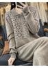 Floral Patchwork Crochet Shirt Collar Australian Wool Retro Long Skirt for Women - 2026 New Style.