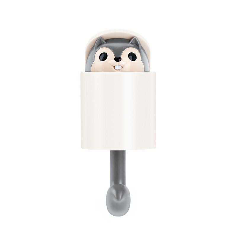 Squirrel-type Sticky Wall Hook Pop-up Smiling Squirrel Wall Keychain Creative Hook With Strong Adhesive Wall Hook For Home