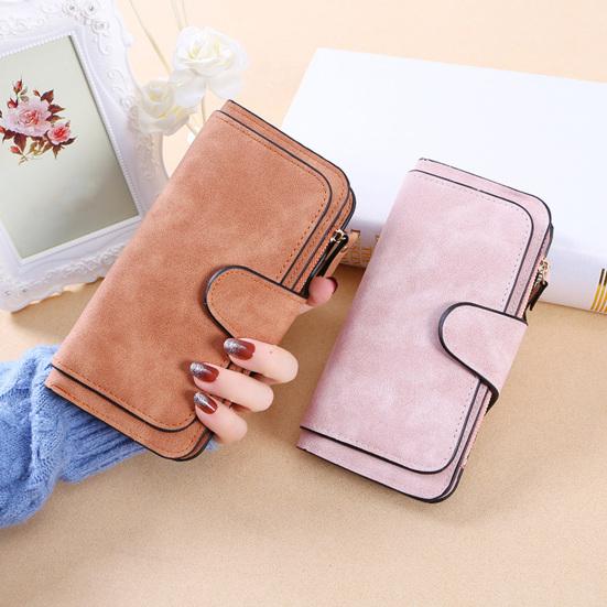 Women Long Wallet Large Capacity Wallet with Zipper Pocket 16 Card Slots ID Window Faux Leather Travel Clutch Wallet for Cash Management