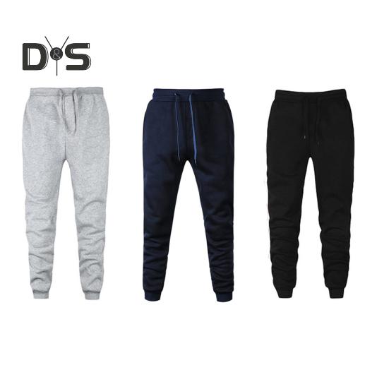 Pantaloni sportivi da uomo, tinta unita, con elastico alla caviglia, pantaloni larghi, con coulisse e cuciture rinforzate sulle tasche, per l'esercizio quotidiano