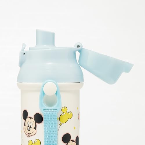 Skater Children's Plastic Water Bottle 480ml One Push Open/Close Antibacterial Child Friendly Lightweight Antibacterial Treatment Made In Japan Disney