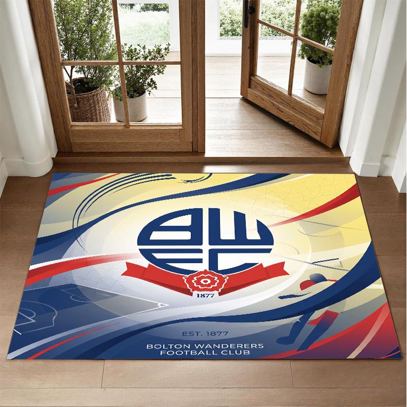 Bolton Wanderers FC Design Crystal Velvet Rug Soft Decorative Mat for Bedroom Entrance