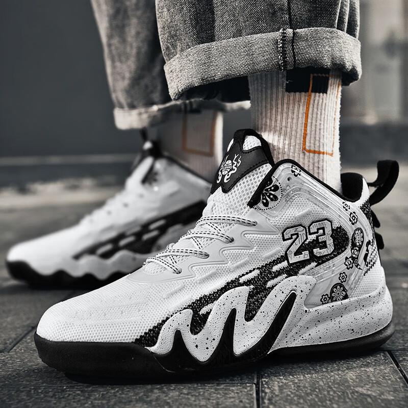 

High-top basketball shoes men s and women s 3536 small size combat boots summer fly-woven mesh breathable lightweight shoes running shoes 45