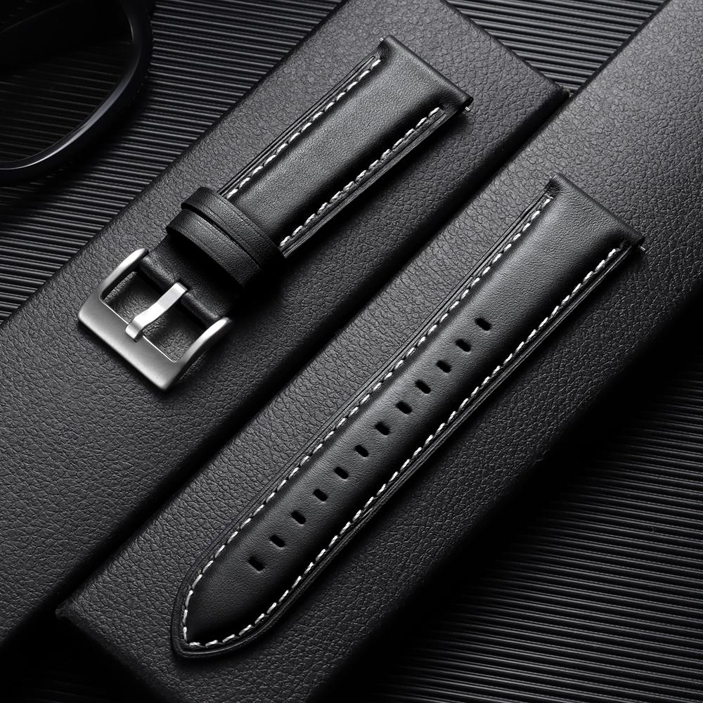 Top-grain Calfskin Leather Watch Band Quick Release 18mm 20mm 22mm Watch Straps Vintage Brown Black Cowhide Bands for Men Women