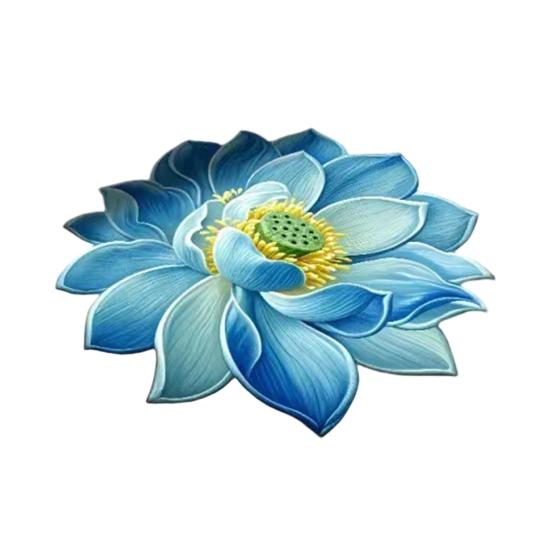 Lotus Flower Shaped Rug 3D Visual Effect Lotus Carpet Absorbent Area Rug with Non-Slip Backing for Bedroom Living Room Bathroom Kitchen