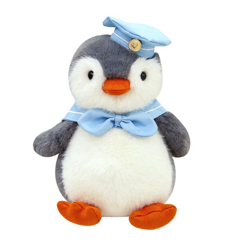 Navy Penguin Soothing Headphone Doll Plush Toy Muppet Cute Birthday Gift Children'S Simulation Cute Doll
