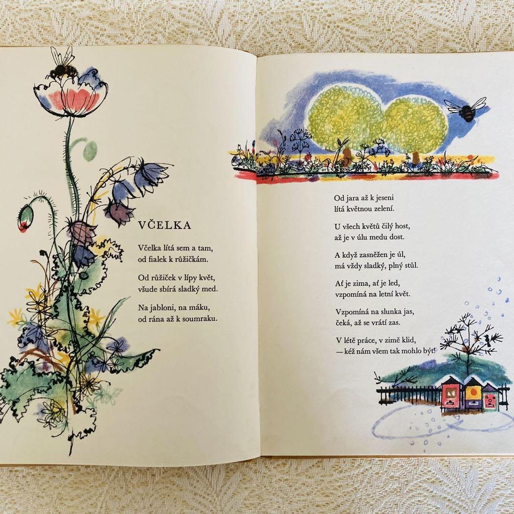 [USED] Foreign books, old books, 1943, Czech old picture books, poetry collections, illustrations by Adolf Zabranski
