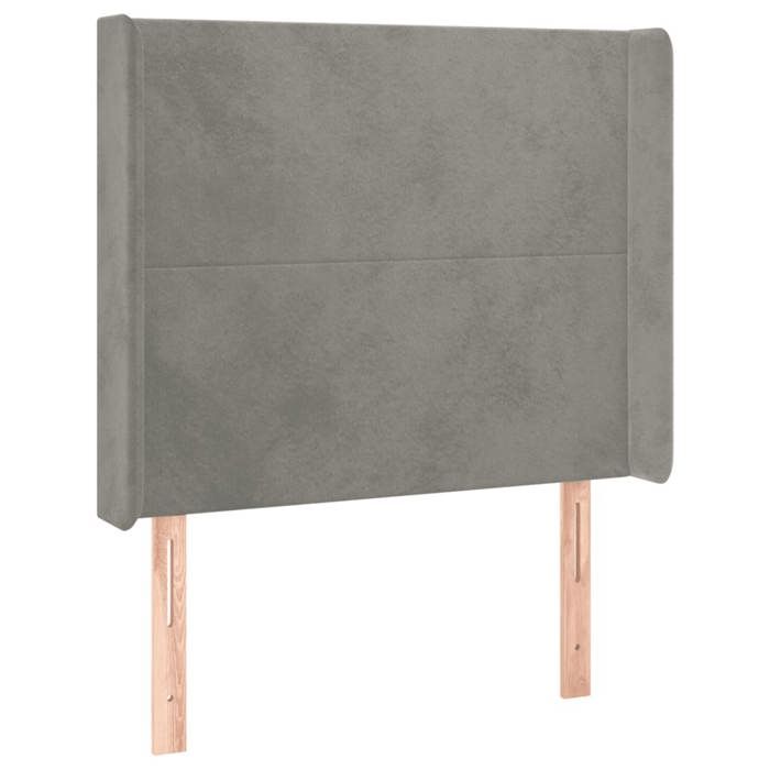 Maison Exclusive - Tête de lit avec oreilles Gris clair 83x16x118/128 cm Velours