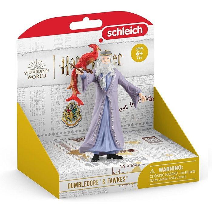Dumbledore and Fawkes Figurine, Harry Potter, for Children Aged 6 and Over, Schleich 42637 Harry Potter, Wizarding World Universe