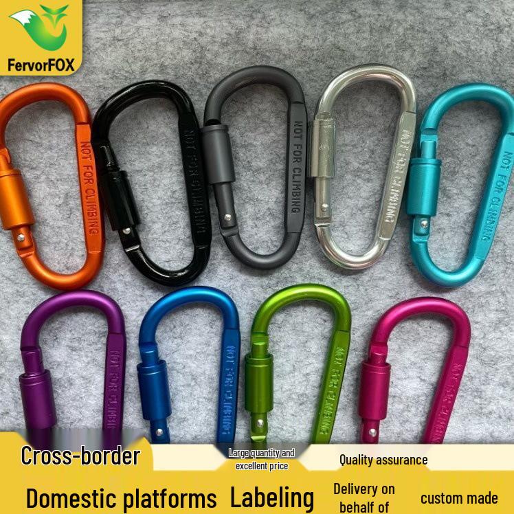 D-Shaped Colorful Aluminum Carabiner Multi-Functional Quick Link Backpack Hook