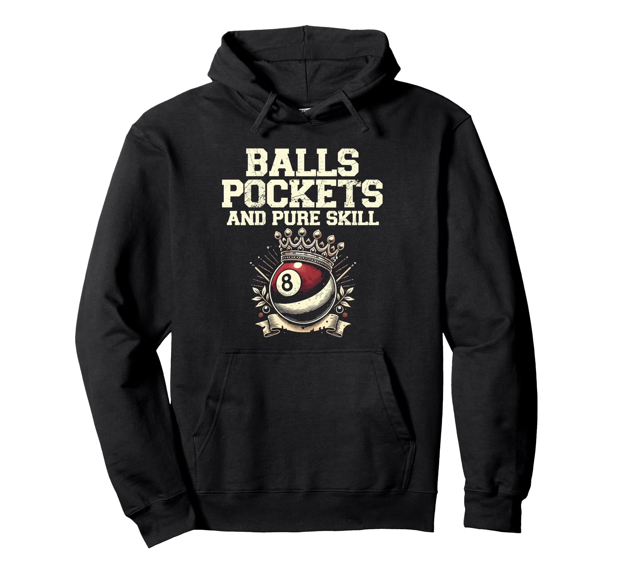 

Ball Pocket and Pure Skill Billiard Cue Pool Snooker Hoodie чорний