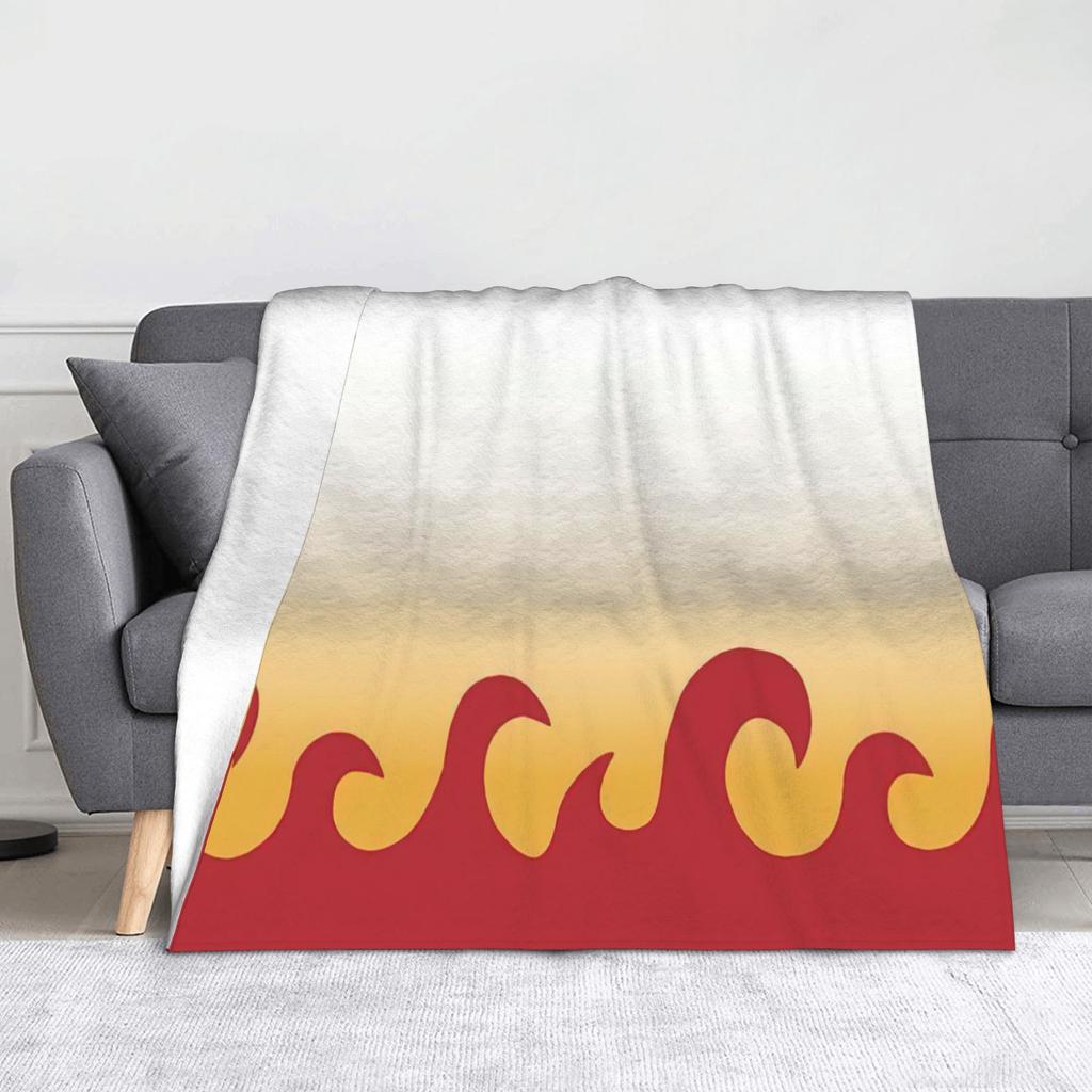 Kyojuro Rengoku Kimetsu No Yaiba Blanket Velvet Spring Autumn Japanese Anime  Multifunction Throw Blanket for Sofa Bedroom Quilt