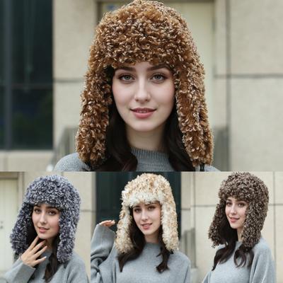 Nouveau chapeau en peluche imitation laine d'agneau pour femmes, coupe-vent et chapeau contre le froid, protège-oreilles, bonnet de neige, chapeau chaud, chapeau petit visage
