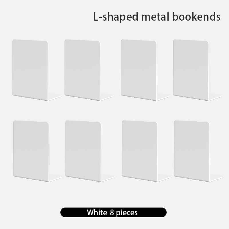 

Bookends 6 Pair, White Metal Book Ends, Bookends For Shelves, Book Stopper For Heavy Books, Book Dividers For Home Office